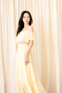 GRACEN COLD SHOULDER CROP TOP (YELLOW)