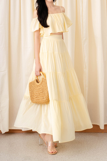 SADA HIGH WAIST TIERED SKIRT (YELLOW)