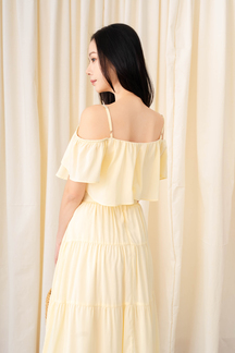 GRACEN COLD SHOULDER CROP TOP (YELLOW)