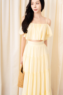 GRACEN COLD SHOULDER CROP TOP (YELLOW)
