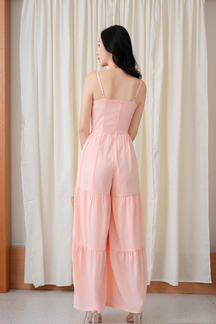HOLLYE CAMI TIERED JUMPSUIT (PINK)