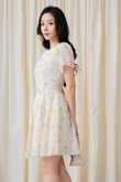 HINA ROUND NECK MINI DRESS (BLUE FLORAL)