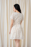 HINA ROUND NECK MINI DRESS (BLUE FLORAL)