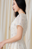 HINA ROUND NECK MINI DRESS (BLUE FLORAL)