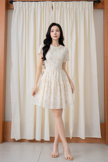HINA ROUND NECK MINI DRESS (PINK FLORAL)