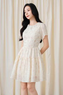 HINA ROUND NECK MINI DRESS (PINK FLORAL)