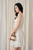 WINTER FLARE MINI DRESS (BLUE FLORAL)