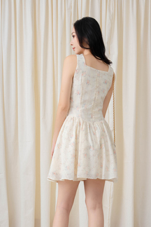 WINTER FLARE MINI DRESS (PINK FLORAL)