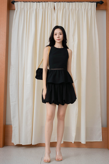 MICAELA ROUND NECK TOP (BLACK)