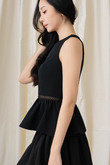 MICAELA ROUND NECK TOP (BLACK)