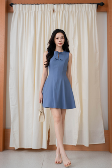 WAYTT RIBBON MINI DRESS (BLUE)