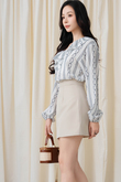 JODELL V-NECK RUFFLES TOP (WHITE)