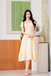 CLOENE RUFFLES MIDI DRESS (BEIGE)