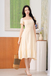 CLOENE RUFFLES MIDI DRESS (BEIGE)