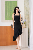JEARL SELF TIE RIBBON TOP (BLACK)