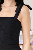 JEARL SELF TIE RIBBON TOP (BLACK)