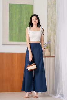 JEARL SELF TIE RIBBON TOP (WHITE)