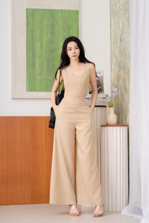 GRAYSON HIGH WAISTED PALAZZO (DESERT SAND)