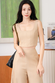 ZOEL U NECK CROP TOP (DESERT SAND)