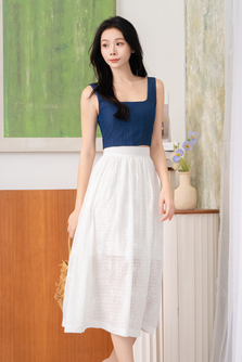 ZOEL U NECK CROP TOP (JEAN BLUE)