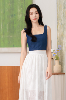 ZOEL U NECK CROP TOP (JEAN BLUE)