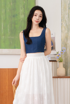 ZOEL U NECK CROP TOP (JEAN BLUE)