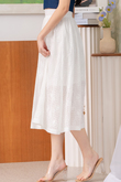 SEEA PLEATED MIDI SKIRT (WHITE)