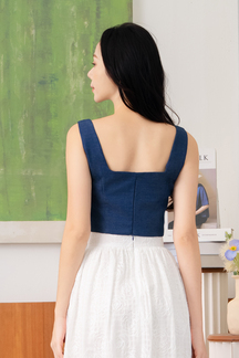 ZOEL U NECK CROP TOP (JEAN BLUE)