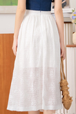 SEEA PLEATED MIDI SKIRT (WHITE)