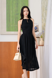 SVEA HALTER RIBBON TOP (BLACK)