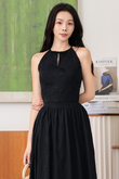 SVEA HALTER RIBBON TOP (BLACK)