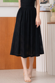 SEEA PLEATED MIDI SKIRT (BLACK)