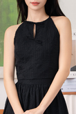 SVEA HALTER RIBBON TOP (BLACK)