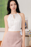 SVEA HALTER RIBBON TOP (WHITE)