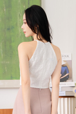 SVEA HALTER RIBBON TOP (WHITE)