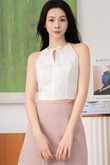 SVEA HALTER RIBBON TOP (WHITE)