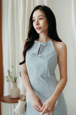 HAELY HALTER NECK MINI DRESS (LIGHT BLUE)