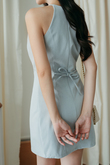 HAELY HALTER NECK MINI DRESS (LIGHT BLUE)