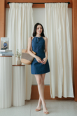 HAELY HALTER NECK MINI DRESS (JEAN BLUE)