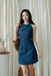 HAELY HALTER NECK MINI DRESS (JEAN BLUE)