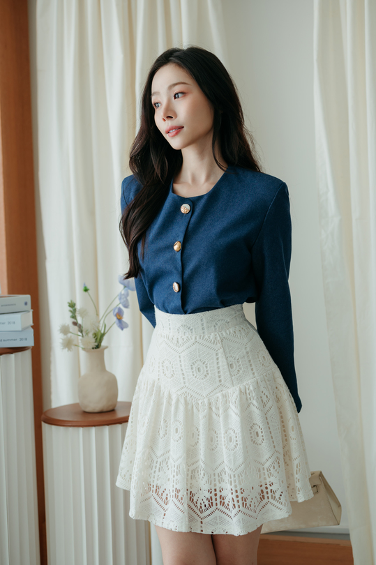 TIA LONG SLEEVE JACKET (JEAN BLUE)