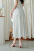 JONI ASYMMETRICAL RUFFLES SKIRT (WHITE)
