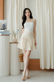 DOLLY RUCHED MINI SKIRT (BEIGE)