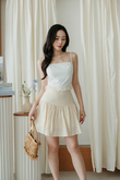 DOLLY RUCHED MINI SKIRT (BEIGE)