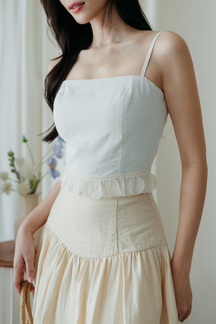 FLORE CAMI PETAL CROP TOP (WHITE)