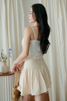 DOLLY RUCHED MINI SKIRT (BEIGE)