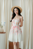 FRANCES FLORAL MINI DRESS (CREAM FLORAL)