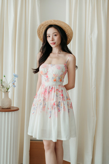 FRANCES FLORAL MINI DRESS (CREAM FLORAL)