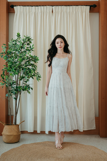 HANIYA CAMI MIDAXI DRESS (WHITE)