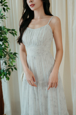 HANIYA CAMI MIDAXI DRESS (WHITE)